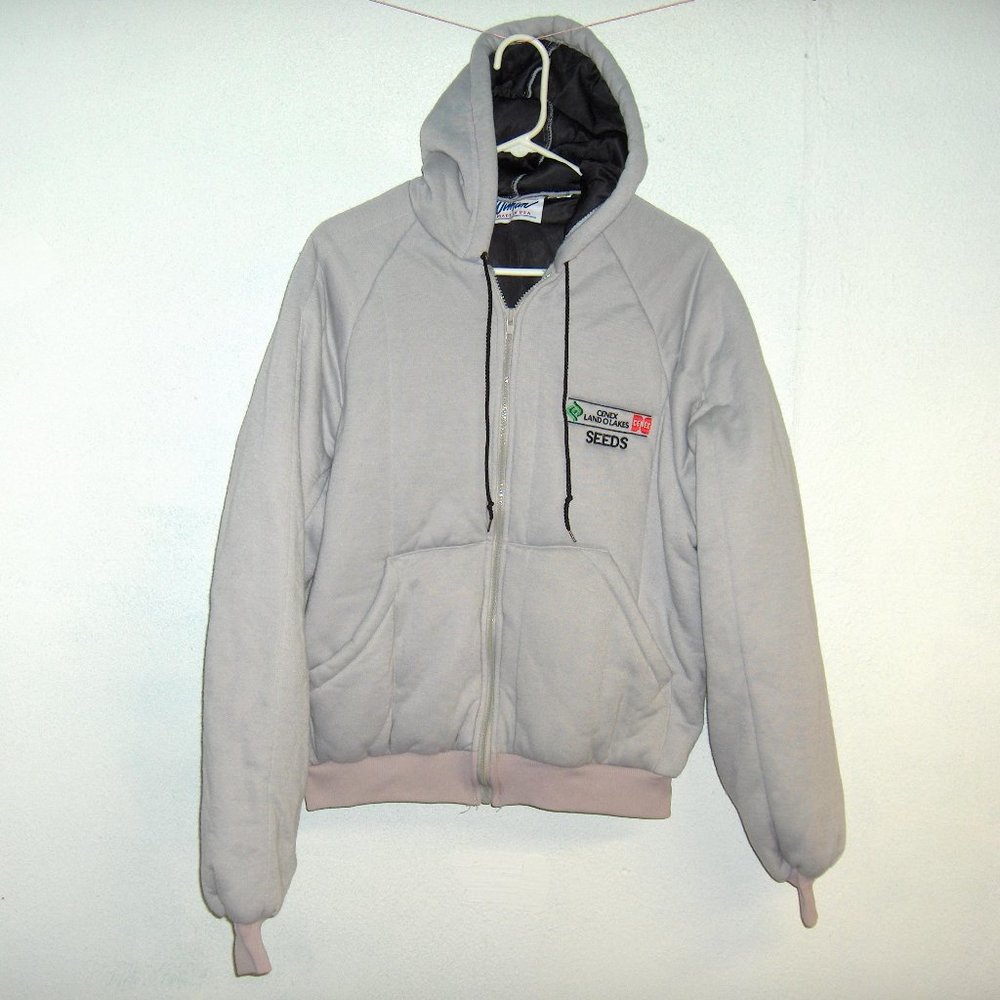 Wiman Hooded, Zip Front, Sweatshirt. Measures 48" Chest